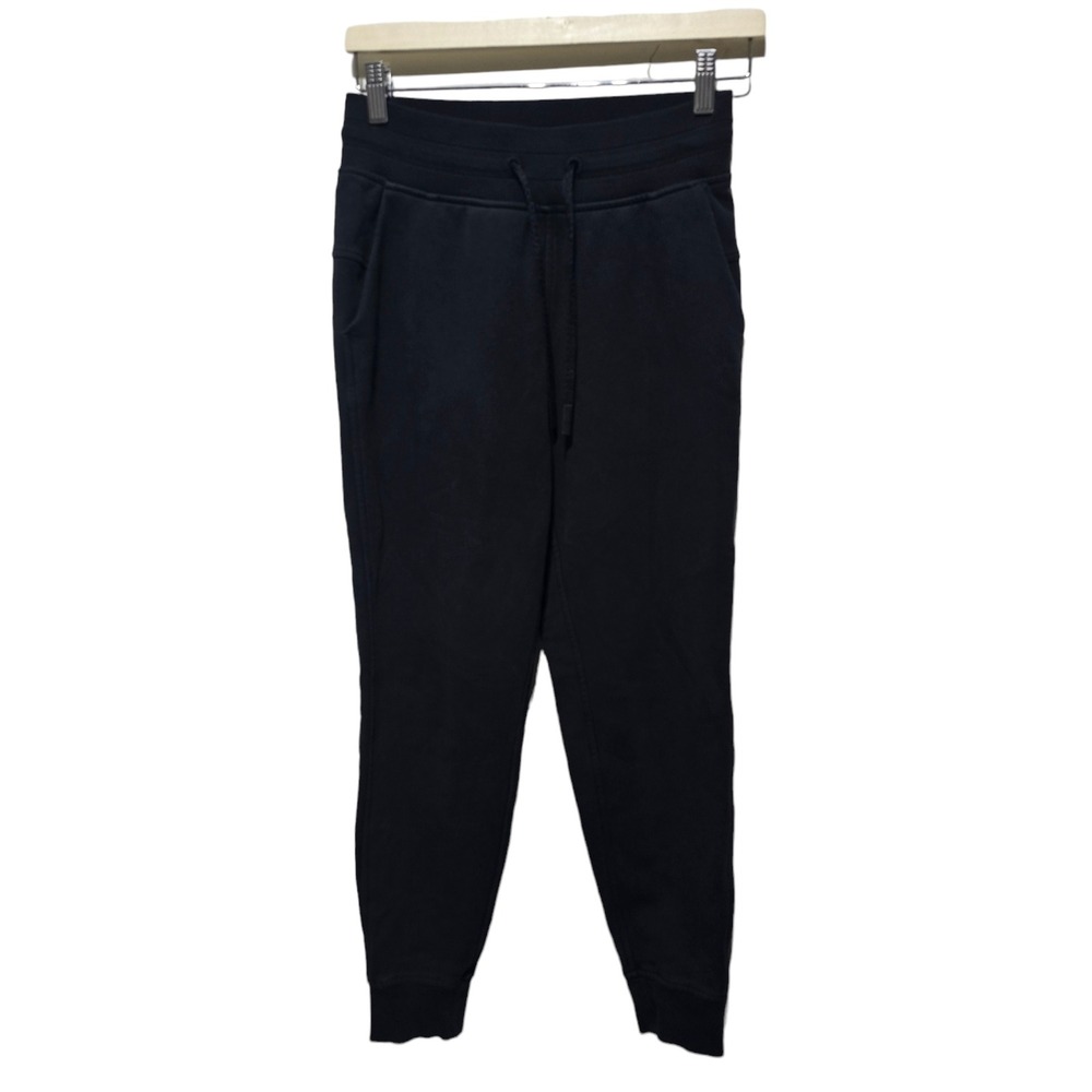Lululemon Scuba High-Rise Jogger 4 Black Cotton Fleece Athleisure Loungewear‎